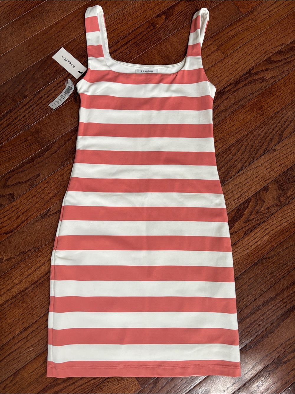 NWT Babaton Coral & White Striped Tank Mini Dress. Aritzia